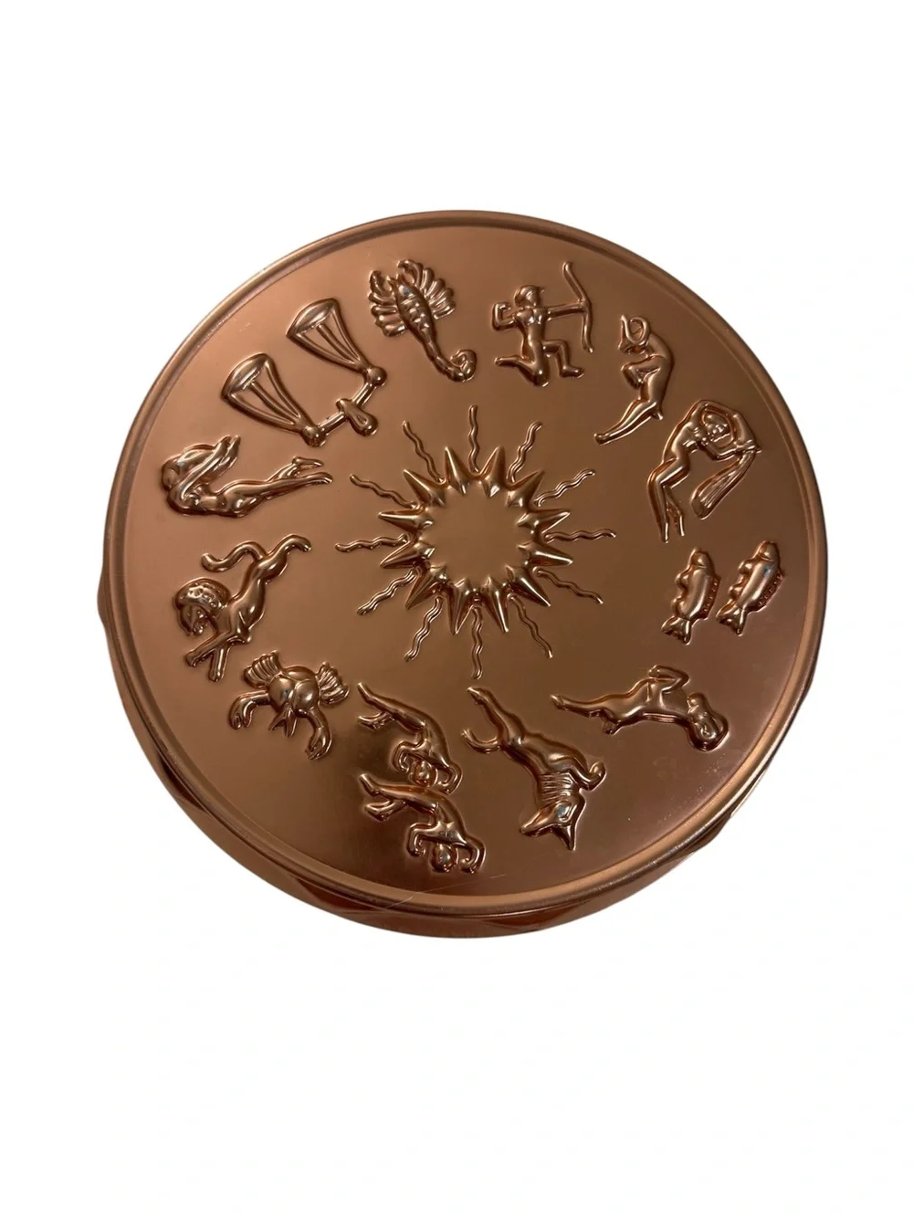 Vintage Whimsigoth Copper Zodiac Gelatin Mold 12” Astrology Wall Hanging MCM